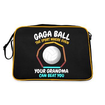 Funny Gaga Ball Saying - Retro Bag - black/gold - Back
