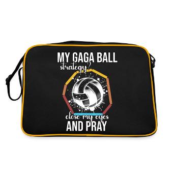 Funny Gaga Ball Saying - Retro Bag - black/gold - Back