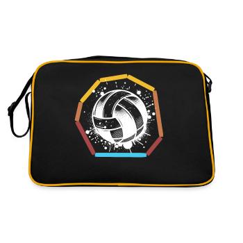 Gaga Ball Herzlinie - Retro Tasche - Schwarz/Gold - Hinten