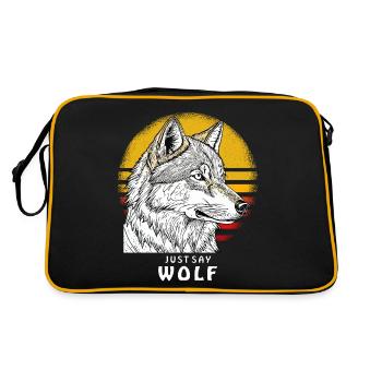 JUST SAY WOLF - Retro Bag - black/gold - Back