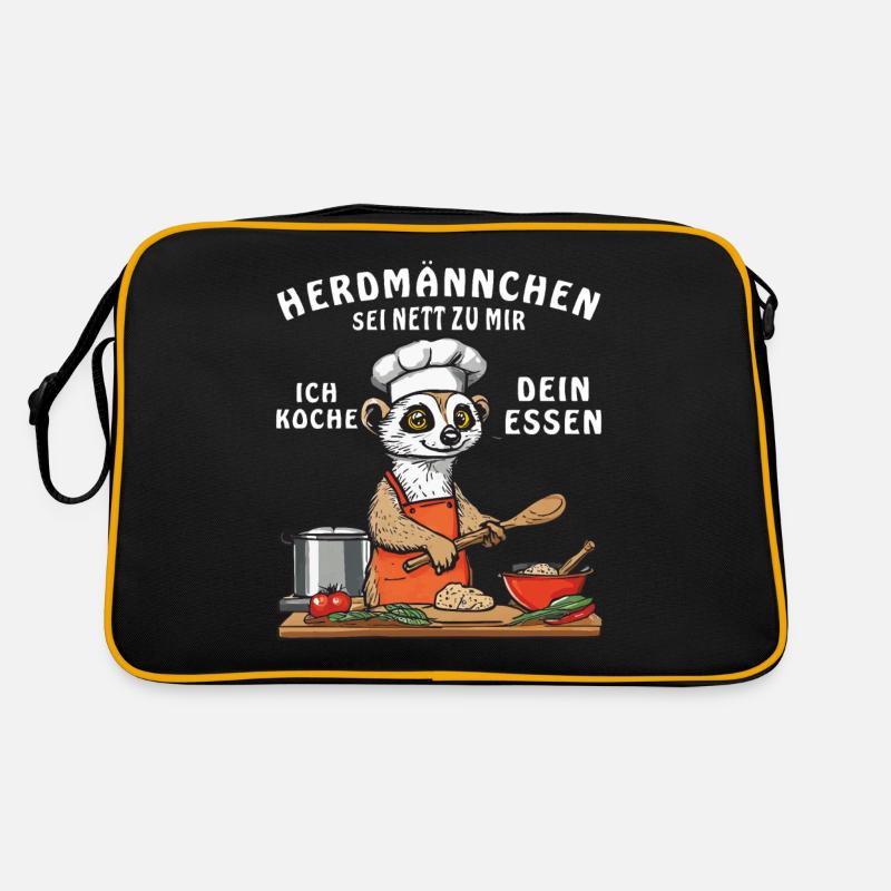 HERDMÄNNCHEN SEI NETT ZU MIR - Retro Tasche - Schwarz/Gold