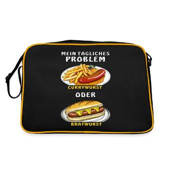 MY PROBLEM: CURRYWURST OR BRATWURST - Retro Bag - black/gold - Back