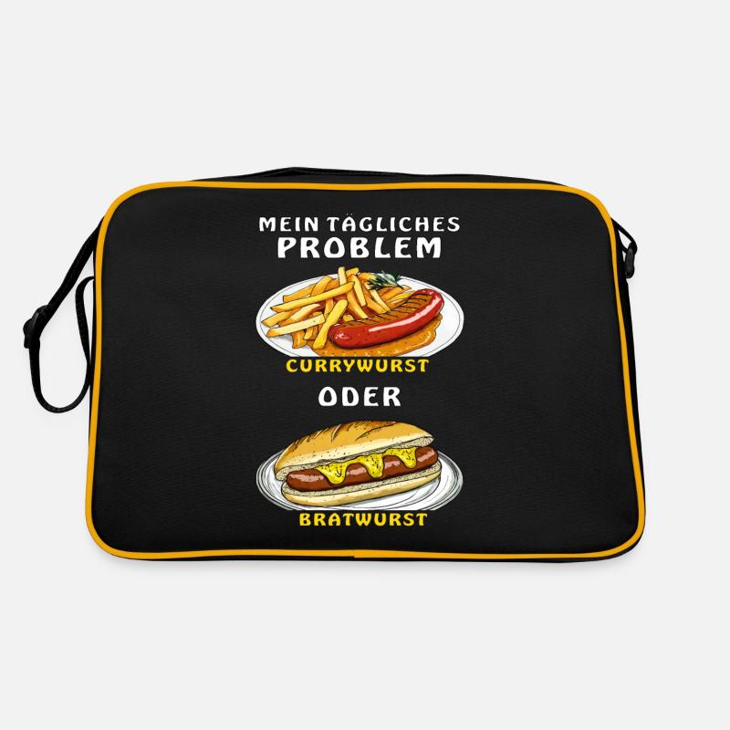 MEIN PROBLEM CURRYWURST ODER BRATWURST Retro Tasche