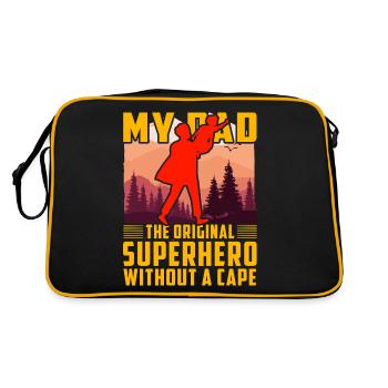 Mein Vater, der ursprüngliche Superheld ohne Umhang - Retro Tasche - Schwarz/Gold - Hinten