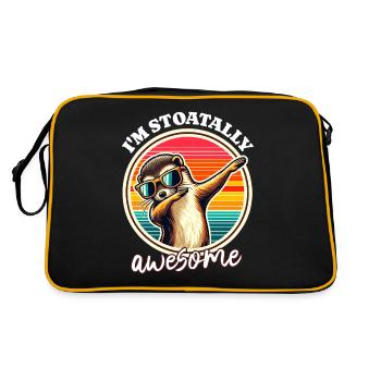Funny Ermine Sayings - Retro Bag - black/gold - Back