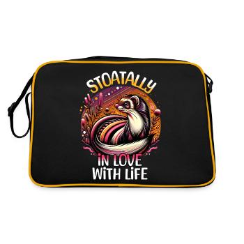 Funny Ermine Sayings - Retro Bag - black/gold - Back