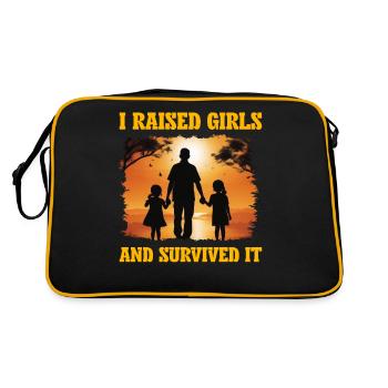 Ich habe Mädchen großgezogen und überlebt - Retro Tasche - Schwarz/Gold - Hinten