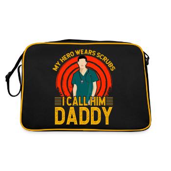 Mon héros porte des blouses, je l’appelle papa - Sac Retro - noir/or - Dos