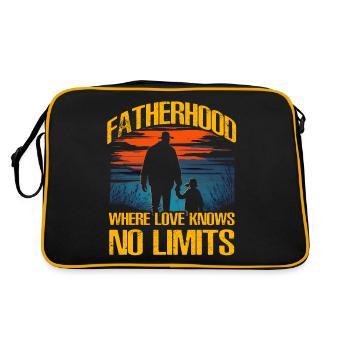 Vaterschaft, wo die Liebe keine Grenzen kennt - Retro Tasche - Schwarz/Gold - Hinten