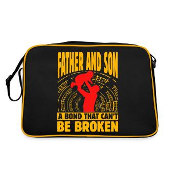 Vater und Sohn: eine Bindung, die nicht gebrochen werden kann - Retro Tasche - Schwarz/Gold - Hinten