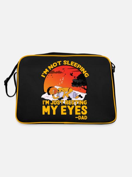 Je ne dors pas, je repose juste mes yeux papa - Sac Retro - noir/or - Dos