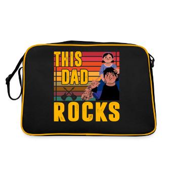 This Dad rocks - Retro Bag - black/gold - Back