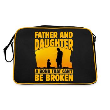 Vater und Tochter: eine Bindung, die nicht gebrochen werden kann - Retro Tasche - Schwarz/Gold - Hinten