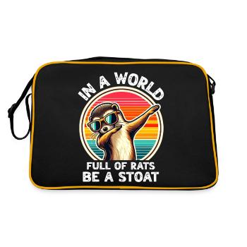 Funny Ermine Sayings - Retro Bag - black/gold - Back