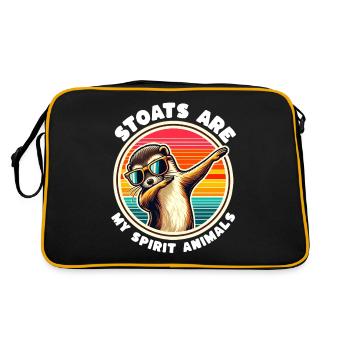 Funny Ermine Sayings - Retro Bag - black/gold - Back