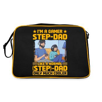I'm a Gamer Step-Dad like a normal Step-Dad - Retro Bag - black/gold - Back