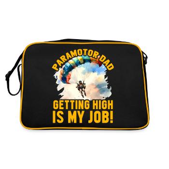 Papa paramoteur se défoncer est mon travail - Sac Retro - noir/or - Dos