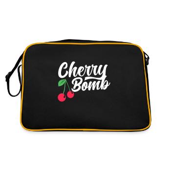 Cherry Cherry Tree Cherry Blossom Fruit Gift - Retro Bag - black/gold - Back