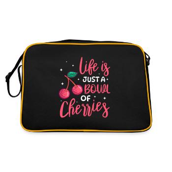 Cherry Cherry Tree Cherry Blossom Fruit Gift - Retro Bag - black/gold - Back