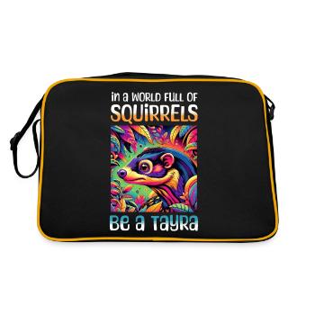 Lustige Marder Sprüche - Retro Tasche - Schwarz/Gold - Hinten