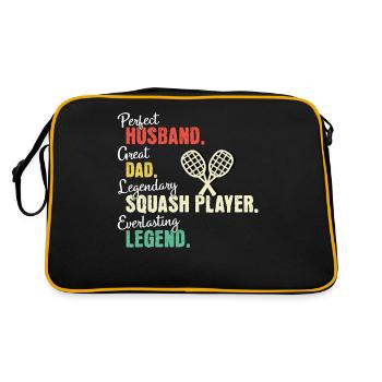 Squash player dad - Retro Bag - black/gold - Back