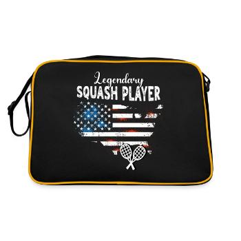 Squash player - Retro Bag - black/gold - Back