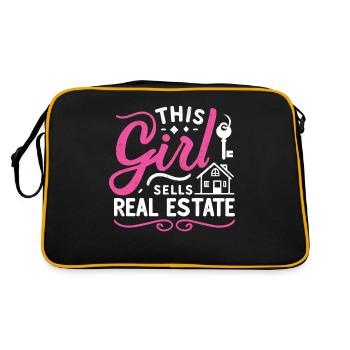 Immobilienmakler - Retro Tasche - Schwarz/Gold - Hinten