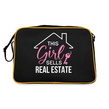 Immobilienmakler - Retro Tasche - Schwarz/Gold - Hinten