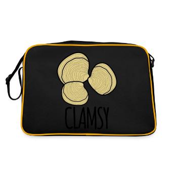 Seashells Sea Shell Clams Clam Clumsy - Retro Bag - black/gold - Back