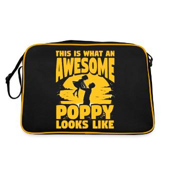 So sieht ein fantastischer Poppy aus - Retro Tasche - Schwarz/Gold - Hinten