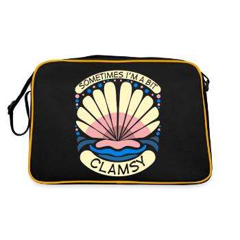 Clumsy Seashells Sea Shell Clams Clam - Retro Bag - black/gold - Back