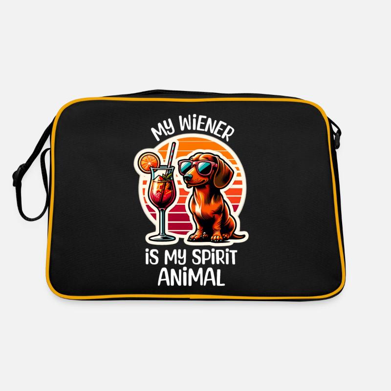 Dackel Cocktail Retro Tasche