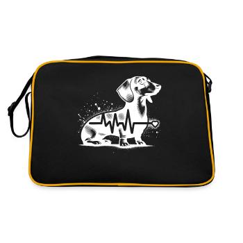 Dachshund Cardio - Retro Bag - black/gold - Back
