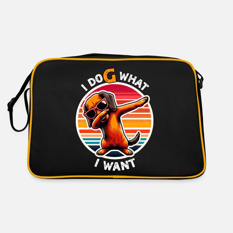 Lustige Dackel Sprüche Retro Tasche