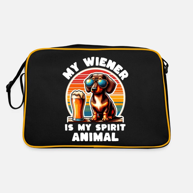 Lustige Dackel Sprüche Retro Tasche
