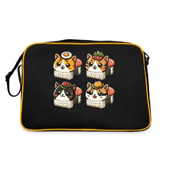 Sushi Food Japan Nigiri Gift - Retro Bag - black/gold - Back