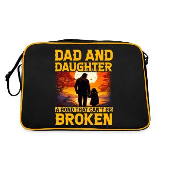 Vater und Tochter: eine Bindung, die nicht gebrochen werden kann - Retro Tasche - Schwarz/Gold - Hinten