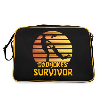 Papa scherzt Überlebender - Retro Tasche - Schwarz/Gold - Hinten