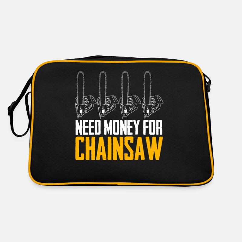 Fire Wood Chainsaw Chain Saw Lumberjack Retro Bag