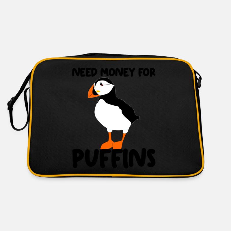 Macareux Joke Puffins - Sac Retro - noir/or