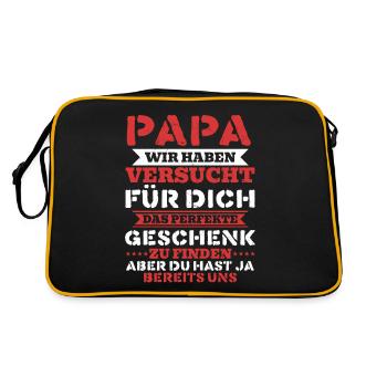 Papa, tu nous as déjà le cadeau parfait - Sac Retro - noir/or - Dos