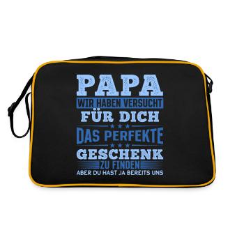 Papa, tu nous as déjà le cadeau parfait - Sac Retro - noir/or - Dos
