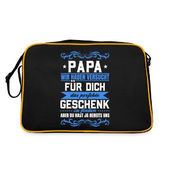 Papa, tu nous as déjà le cadeau parfait - Sac Retro - noir/or - Dos
