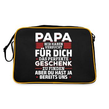 Papa, tu nous as déjà le cadeau parfait - Sac Retro - noir/or - Dos