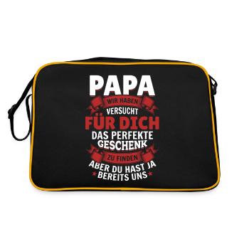 Papa, tu nous as déjà le cadeau parfait - Sac Retro - noir/or - Dos