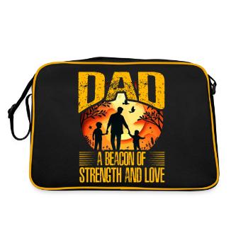 Dad a beacon of strength and Love - Retro Bag - black/gold - Back