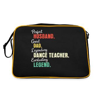 Tanzlehrer Papa - Retro Tasche - Schwarz/Gold - Hinten