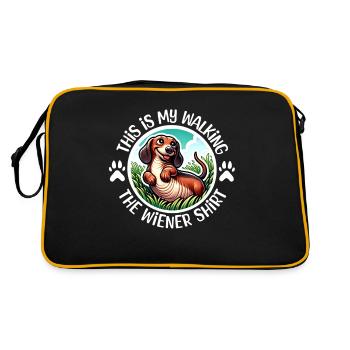 Dachshund Walk - Retro Bag - black/gold - Back