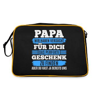 Papa, tu nous as déjà le cadeau parfait - Sac Retro - noir/or - Dos