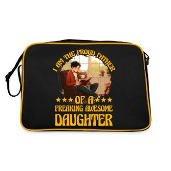 Je suis le fier père d’une fille géniale - Sac Retro - noir/or - Dos